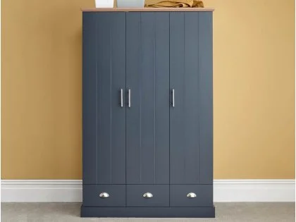 GFW Kendal Slate Blue and Oak 4 Piece Bedroom Furniture Set