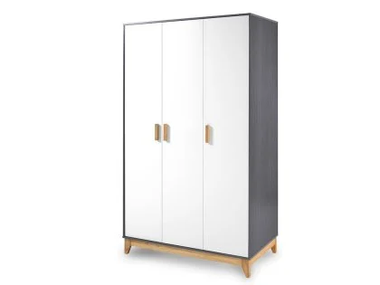 Seconique Cleveland Grey and White 3 Door Triple Wardrobe Seconique Cleveland Grey and White 3 Door Triple Wardrobe