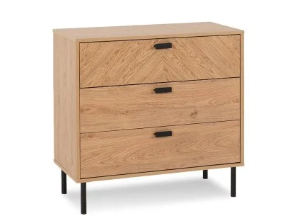 Seconique Leon Oak 3 Drawer Chest of Drawers Seconique Leon Oak 3 Drawer Chest of Drawers