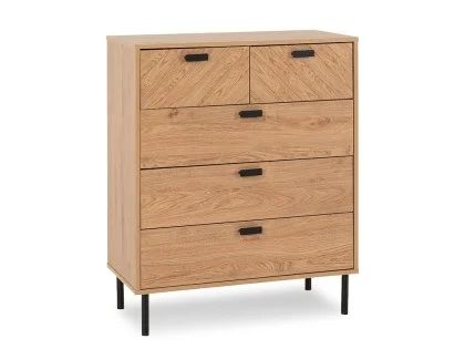 Seconique Leon Oak 3+2 Drawer Chest of Drawers Seconique Leon Oak 3+2 Drawer Chest of Drawers