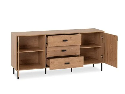 Seconique Leon Oak 2 Door 3 Drawer Sideboard