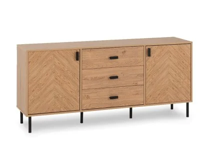 Seconique Leon Oak 2 Door 3 Drawer Sideboard Seconique Leon Oak 2 Door 3 Drawer Sideboard