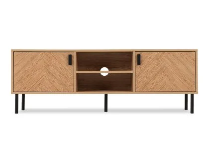 Seconique Leon Oak 2 Door TV Cabinet