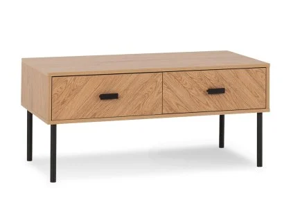 Seconique Leon Oak 2 Drawer Coffee Table Seconique Leon Oak 2 Drawer Coffee Table