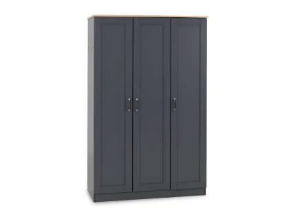Seconique Portland Grey and Oak 3 Door Triple Wardrobe Seconique Portland Grey and Oak 3 Door Triple Wardrobe