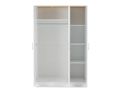 Seconique Portland White and Oak 3 Door Triple Wardrobe