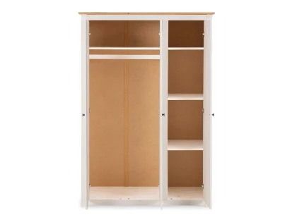 Seconique Panama White and Waxed Pine 3 Door Wardrobe