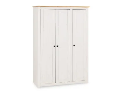 Seconique Panama White and Waxed Pine 3 Door Wardrobe Seconique Panama White and Waxed Pine 3 Door Wardrobe