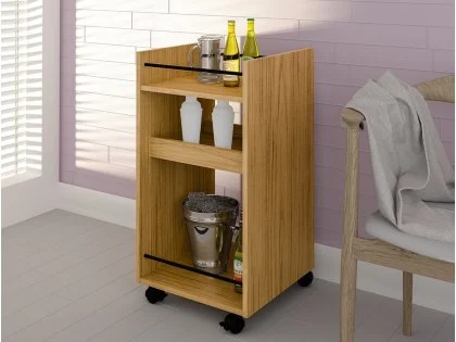 Seconique Naples Oak Effect Drinks Table Seconique Naples Oak Effect Drinks Table