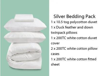 Harwood Textiles Silver 4ft6 Double Bedding Pack Harwood Textiles Silver 4ft6 Double Bedding Pack