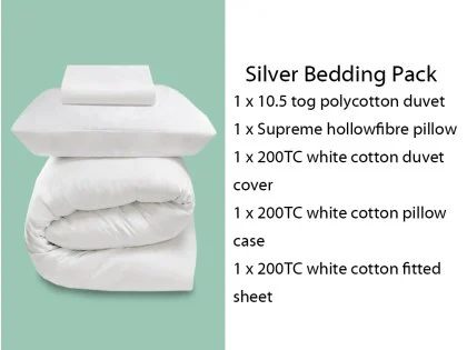 Harwood Textiles Silver 2ft6 Small Single Bedding Pack Harwood Textiles Silver 2ft6 Small Single Bedding Pack