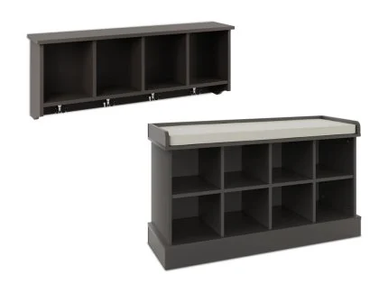 GFW Kempton Grey 2 Piece Hallway Storage Set GFW Kempton Grey 2 Piece Hallway Storage Set