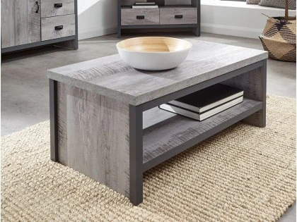 GFW Boston Grey Wood Effect Coffee Table with Shelf GFW Boston Grey Wood Effect Coffee Table with Shelf