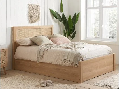 Birlea Croxley Rattan and Oak Wooden Ottoman Bed Frame Birlea Croxley Rattan and Oak Wooden Ottoman Bed Frame