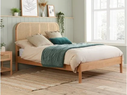 Birlea Margot Rattan and Oak Wooden Bed Frame Birlea Margot Rattan and Oak Wooden Bed Frame