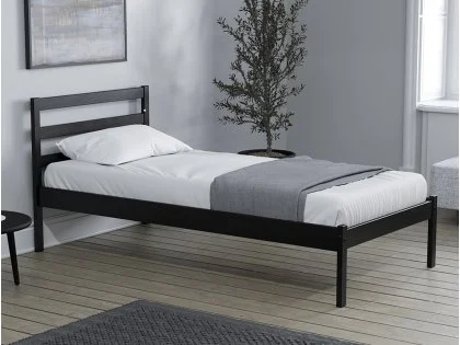 Birlea Luka Black Wooden Bed Frame Birlea Luka Black Wooden Bed Frame