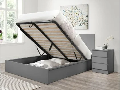 Birlea Oslo 4ft6 Double Grey Wooden Ottoman Bed Frame