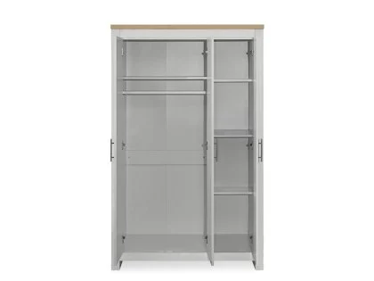 Birlea Highgate Grey and Oak 3 Door Mirrored Wardrobe