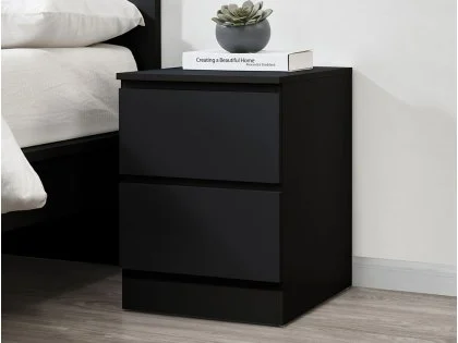 Birlea Oslo Black 2 Drawer Bedside Table Birlea Oslo Black 2 Drawer Bedside Table