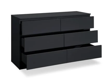 Birlea Oslo Black 6 Drawer Chest of Drawers