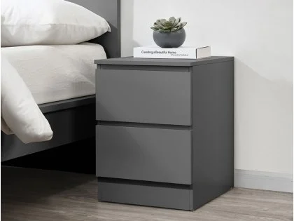 Birlea Oslo Grey 2 Drawer Bedside Table Birlea Oslo Grey 2 Drawer Bedside Table