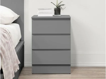 Birlea Oslo Grey 3 Drawer Bedside Table Birlea Oslo Grey 3 Drawer Bedside Table