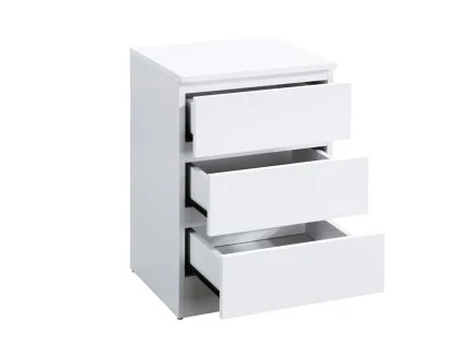 Birlea Oslo White 3 Drawer Bedside Table