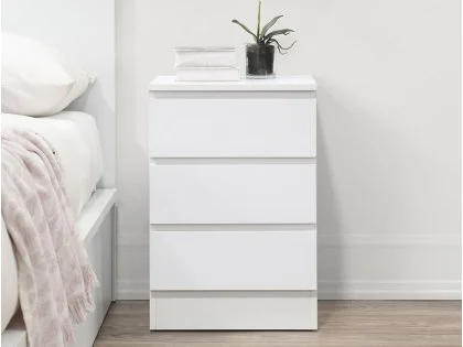 Birlea Oslo White 3 Drawer Bedside Table Birlea Oslo White 3 Drawer Bedside Table