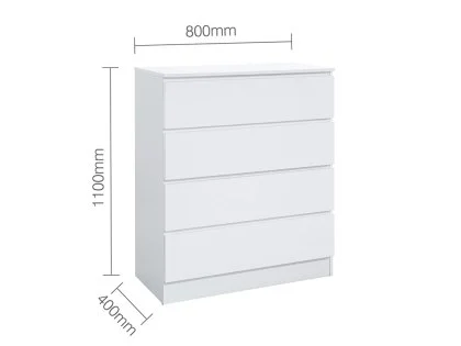 Birlea Oslo White 4 Drawer Chest of Drawers