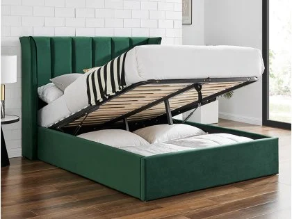 Limelight Polaris 4ft6 Double Emerald Green Fabric Ottoman Bed Frame