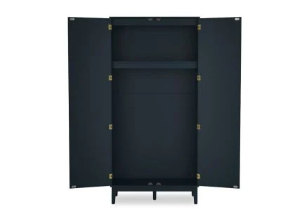 LPD Bordeaux Rattan and Blue 2 Door Wardrobe