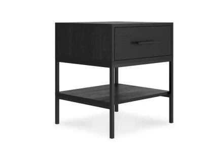 LPD Boston Black 1 Drawer Bedside Table