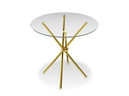 LPD Casa 90cm Glass and Gold Dining Table LPD Casa 90cm Glass and Gold Dining Table