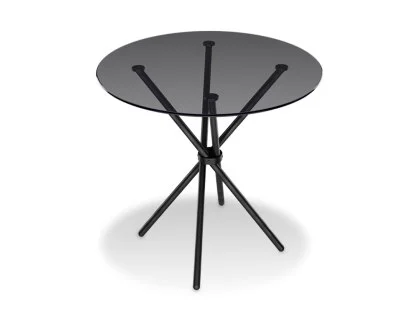 LPD Casa 90cm Smoked Glass and Black Dining Table LPD Casa 90cm Smoked Glass and Black Dining Table