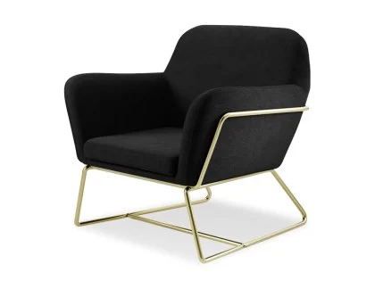 LPD Charles Black Velvet Fabric Armchair