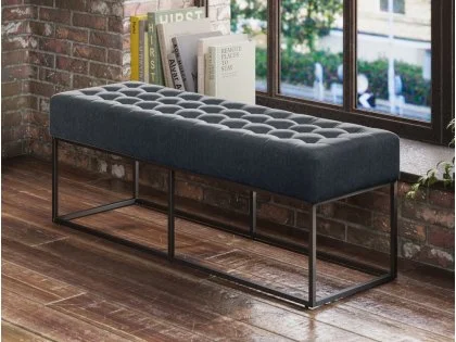 LPD Boden Steel Grey Fabric Bench LPD Boden Steel Grey Fabric Bench