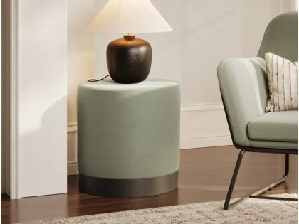 LPD Lara Sage and Black Fabric Bedroom Stool LPD Lara Sage and Black Fabric Bedroom Stool