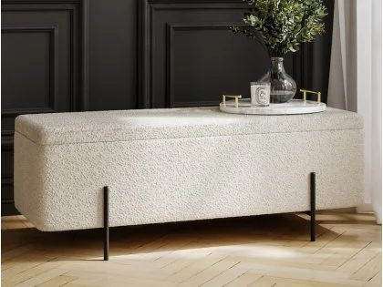 LPD Lola Ivory Boucle Blanket Box LPD Lola Ivory Boucle Blanket Box