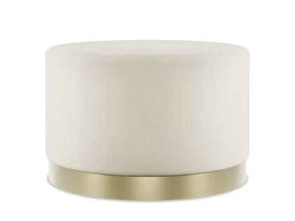 LPD Lara Large Cream and Gold Fabric Bedroom Stool