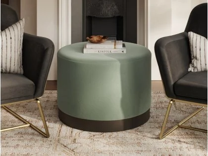 LPD Lara Large Sage and Black Fabric Bedroom Stool LPD Lara Large Sage and Black Fabric Bedroom Stool