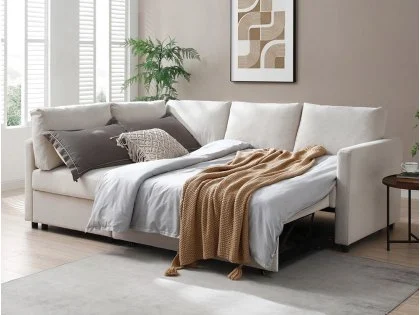 Kyoto Clara Natural Weave Corner Sofa Bed