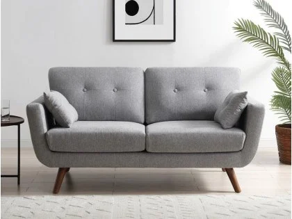 Kyoto Oslo Soft Touch Grey 2 Seater Sofa