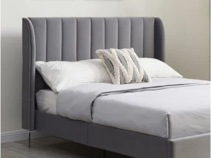 Kyoto Avery 4ft6 Double Grey Velvet Bed Frame