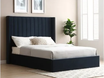 Kyoto Emerson Ink Velvet Ottoman Bed Frame Kyoto Emerson Ink Velvet Ottoman Bed Frame