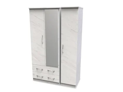 Welcome Avon 3 Door 2 Drawer Mirrored Triple Wardrobe (Assembled)