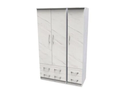 Welcome Avon 3 Door 4 Drawer Triple Wardrobe (Assembled)