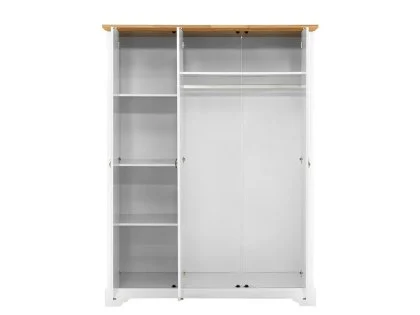 Clearance - Seconique Toledo White and Oak 3 Door Triple Wardrobe