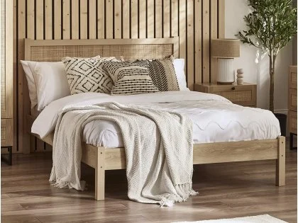 Julian Bowen Padstow Rattan and Oak Wooden Bed Frame Julian Bowen Padstow Rattan and Oak Wooden Bed Frame