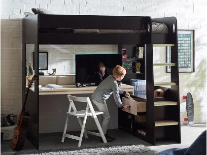 Julian Bowen Blaze 3ft Single Black and Light Oak Wooden Gaming Bed Julian Bowen Blaze 3ft Single Black and Light Oak Wooden Gaming Bed