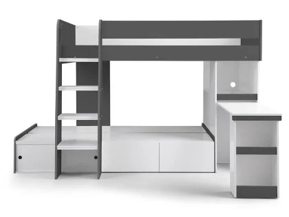 Julian Bowen Eclipse 3ft Single Charcoal and White Wooden Bunk Bed Frame